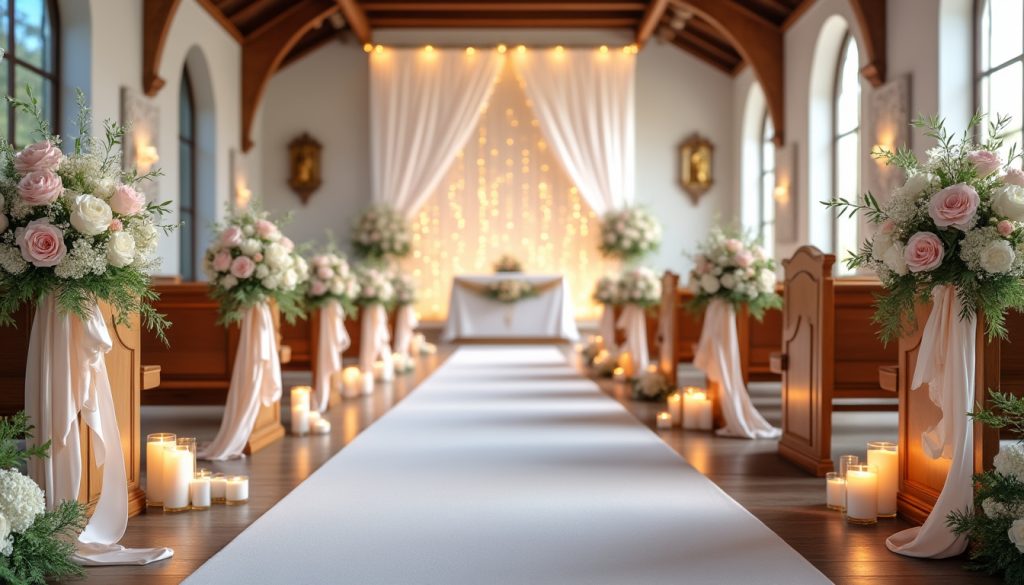 découvrez nos idées et conseils pour décorer l’église ou le lieu de cérémonie de votre mariage. inspirez-vous pour créer un décor unique et émouvant, adapté à votre thème et à votre budget.