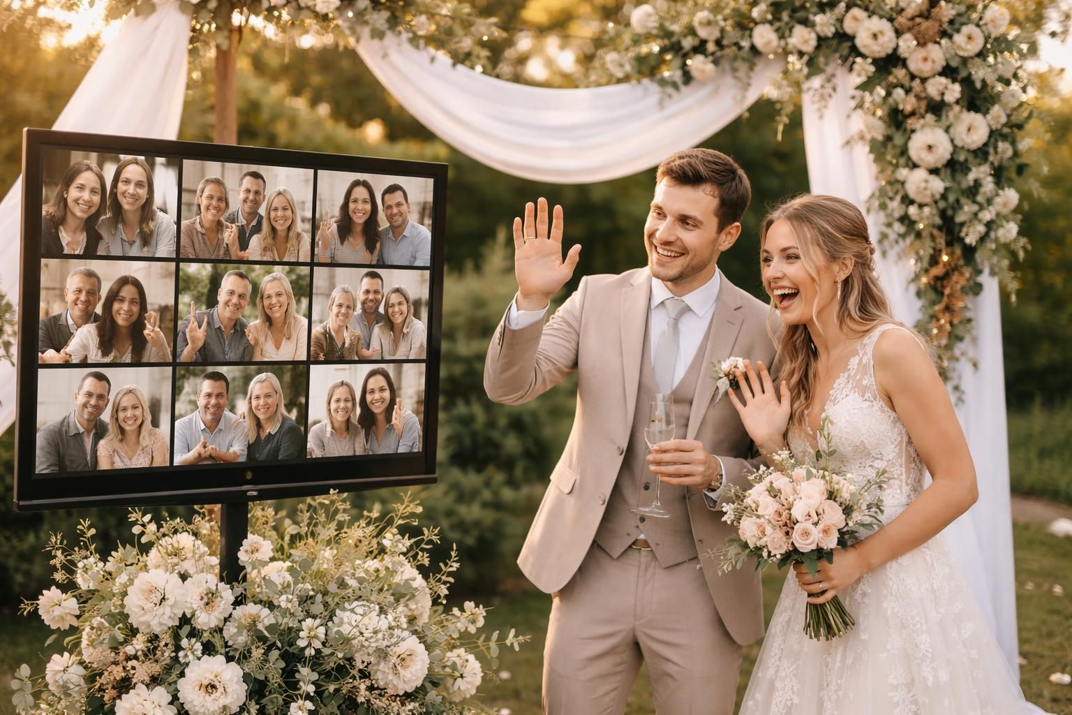 proposez une prestation mariage complète avec vidéo live streaming pour partager en direct et immortaliser votre jour j avec vos proches, où qu'ils soient.