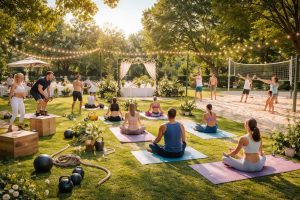 organisez un mariage sportif inoubliable avec des animations crossfit, yoga et beach-volley pour divertir et rassembler vos invités dans une ambiance dynamique et conviviale.