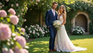 découvrez nos conseils pour assortir harmonieusement la tenue du marié à celle de la mariée et créer un look de mariage parfaitement coordonné.